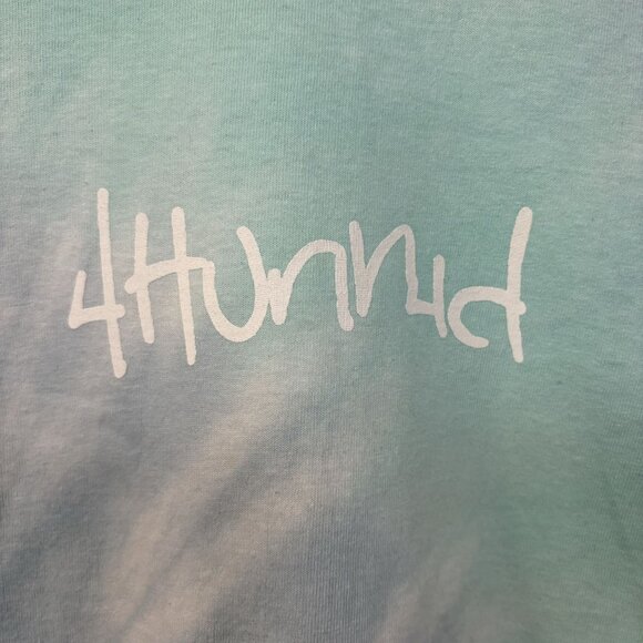 YG 4hunnid Big Logo blue tiedye Tee size small - Picture 5 of 5